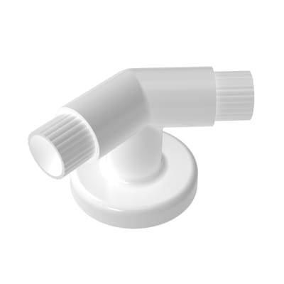 Modular Fluted Hand Rail - 82 x 36 x 85mm - 135° Wall Fixed Elbow Joint - White