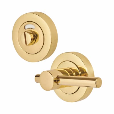 T-Bar Bathroom Turn & Release with Indicator - 50 x 75 x 40mm - Polished Brass