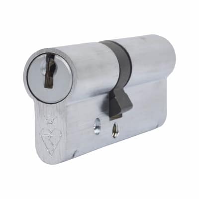 1 Star 6 Pin Kitemarked 80mm Euro Double Cylinder - 35 + 45mm - Satin Chrome - Keyed to Differ
