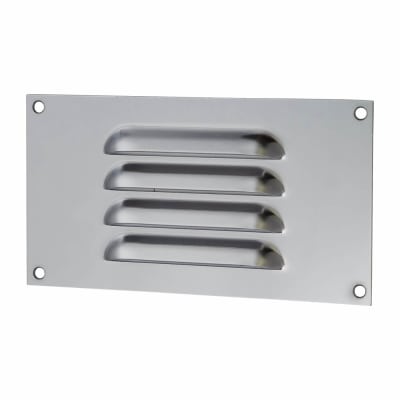 Hooded Louvre Vent - 165 x 89mm - 1672mm² Free Air Flow - Polished Stainless Steel