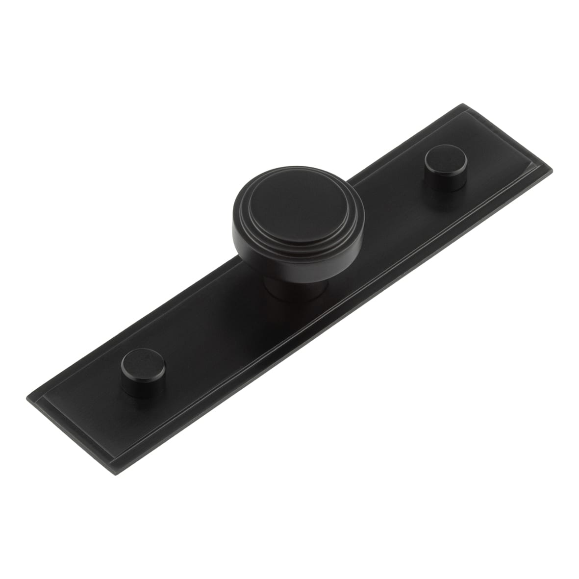Cropley Stepped Round Cabinet Knob on Stepped Backplate - 30mm Diameter - Black