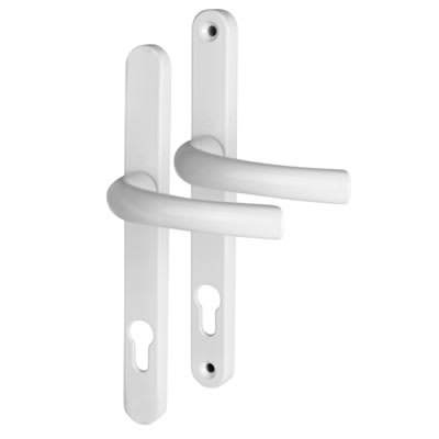 1710RH/3633N White uPVC Multipoint Door Handles - Long Plate - 92mm c/c - Tokyo Range