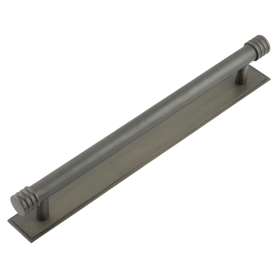 Sturt 15mm Reeded T-Bar Cabinet Pull Handle on Stepped Backplate - 224mm c/c - Dark Bronze