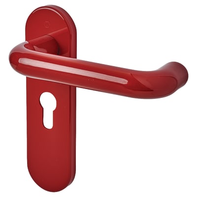 Rouge Red Nylon Steel Core Euro Lock Door Handles - 47.6mm c/c - Paris Range