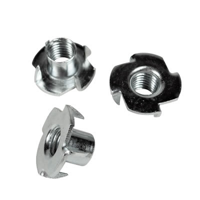 4 Pronged Tee Nut - M6 x 15.5mm - Zinc Plated - Pack of 200