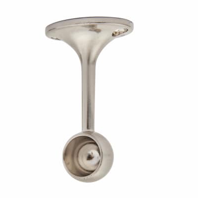 25mm Hanging Rail End Bracket - Brushed Nickel - Pack of 2