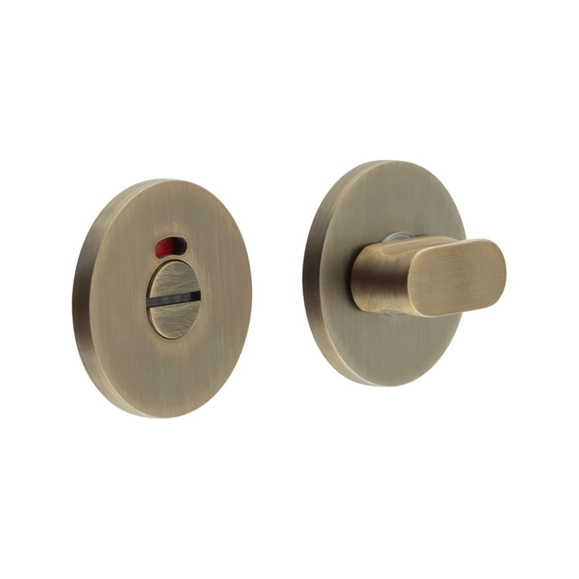 Bathroom Turn & Release with Indicator - 54mm Diameter - Antique Brass