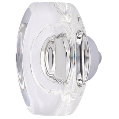 Oblong Glass Cabinet Knob - 45mm Diameter - Polished Chrome