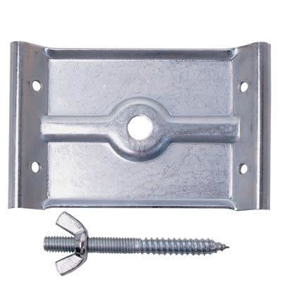 Table Corner Plate Set Including Bolt - 117 x 75mm - Zinc Plated