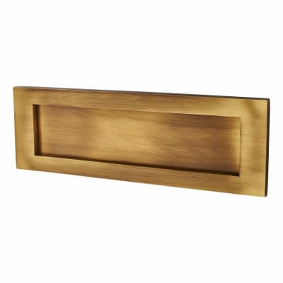 Marcus Letter Plate - 305 x 101mm - Antique Brass