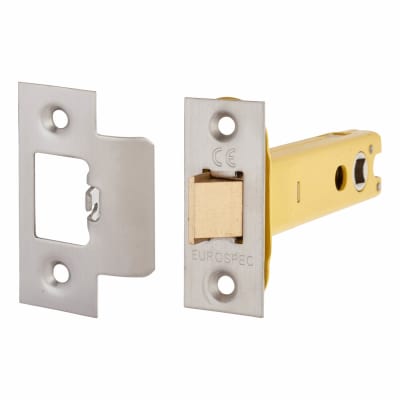 Heavy Duty Bolt Through Tubular Latch - 103mm Case - 82mm Backset - Square - Satin Stainless