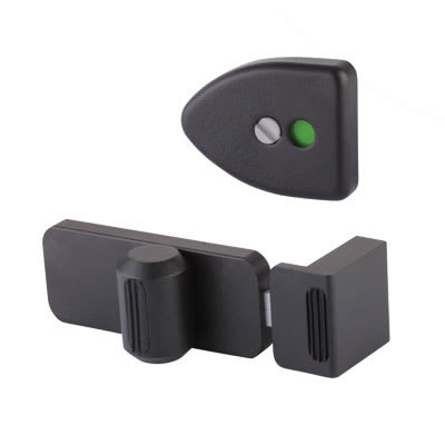 Designer Toilet Cubicle Indicator Bolt - 17-21mm Panels - Black Textured
