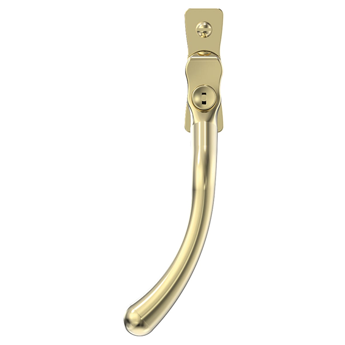 Heritage Pear Drop Locking Espagnolette Casement Window Handle - Left Hand - Polished Gold