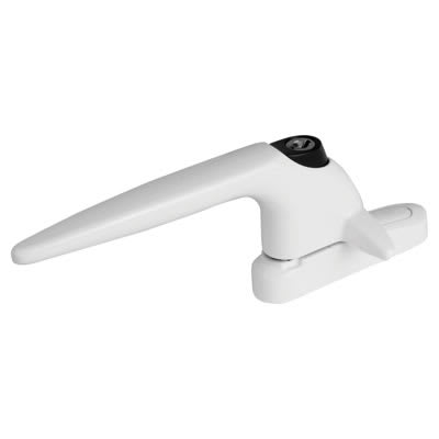 Sparta uPVC/Timber Cockspur Locking Window Handle - 15.5mm Nose Height - Left Hand - White