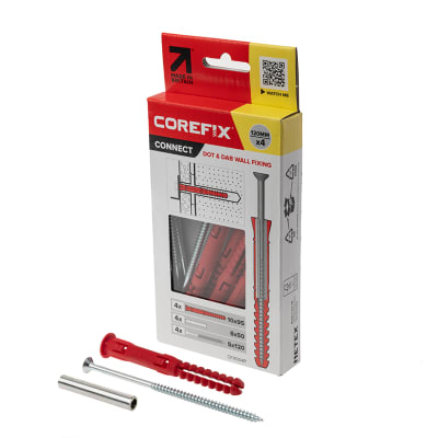 Connect 120 - Dot and Dab or Drylined Wall Fixing Solution - Red - Pack of 4