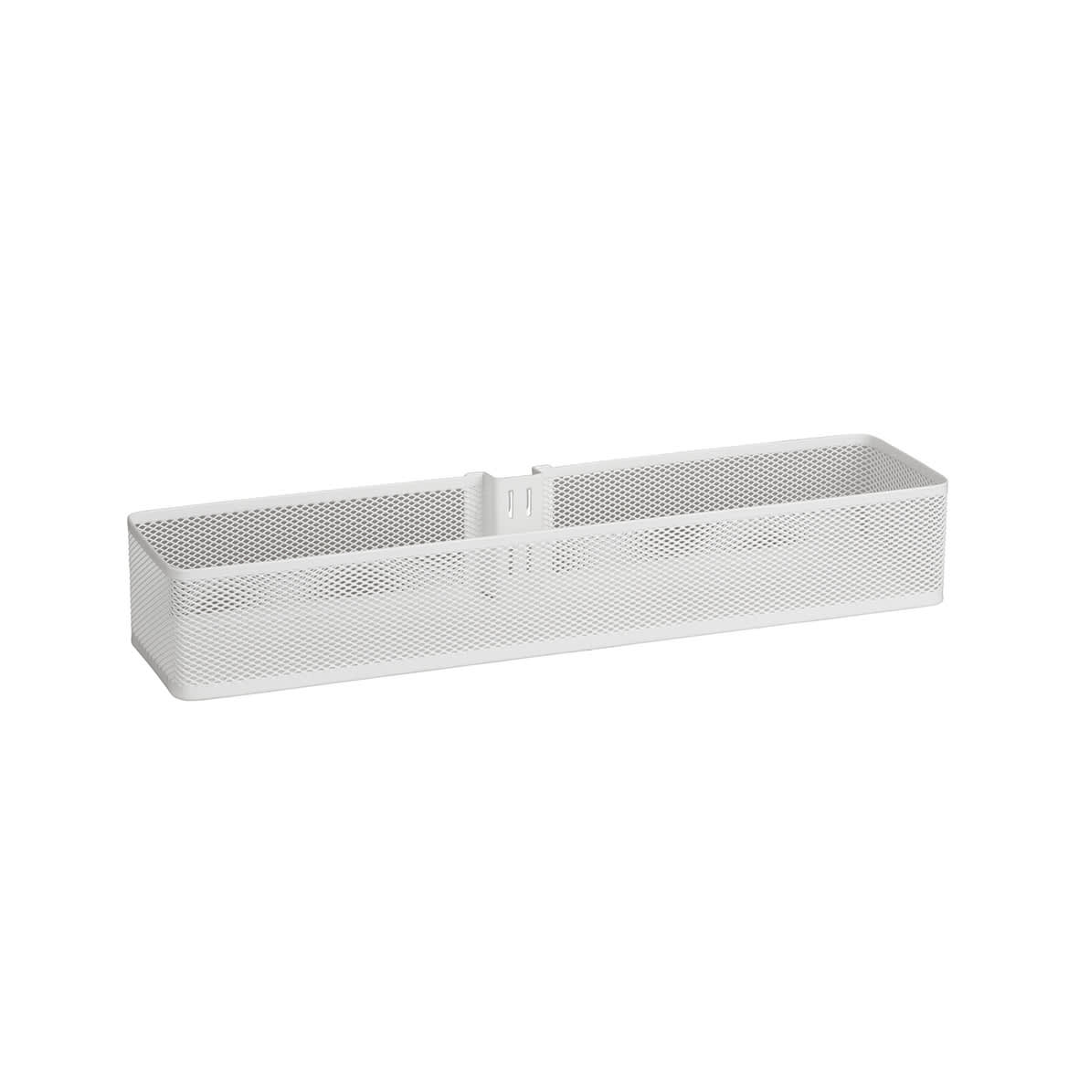 Top Track System - Medium Mesh Basket for Door & Wall Racks - 435 x 104 x 70mm - White