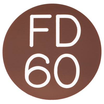 Fire Door Sign - Self Adhesive - 50mm Diameter - Rigid Plastic - Brown