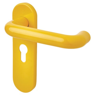 Golden Yellow Nylon Steel Core Euro Lock Door Handles - 47.6mm c/c - Paris Range