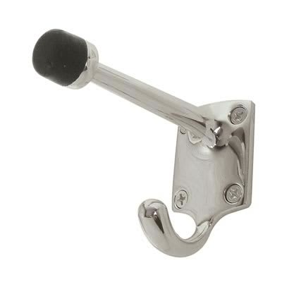 Cubical Single Hat & Coat Hook with Buffer - 85 x 55mm - Polished Chrome