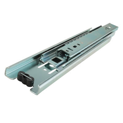 45.5mm Ball Bearing Drawer Runner - Full Extension - 550mm Length - 45kg - Bright Zinc