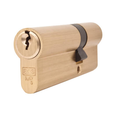5 Pin 80mm Euro Double Cylinder - 30 + 50mm - Polished Brass - Keyed to Differ