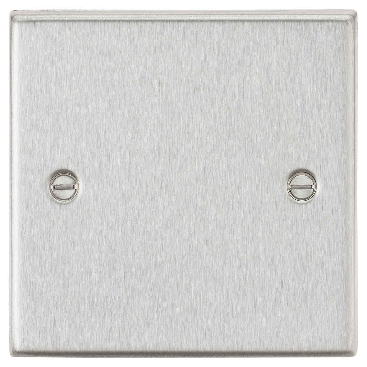 1 Gang Square Edge Blank Plate - Brushed Chrome