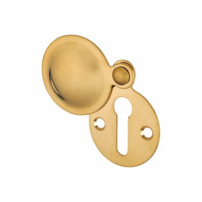 Budget Escutcheon - 32mm Diameter - Keyhole - Polished Brass