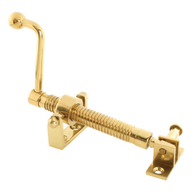 Telescopic Skylight ScrewJack Opener with Handle - 190mm Length - 170mm Throw - Pol Brass