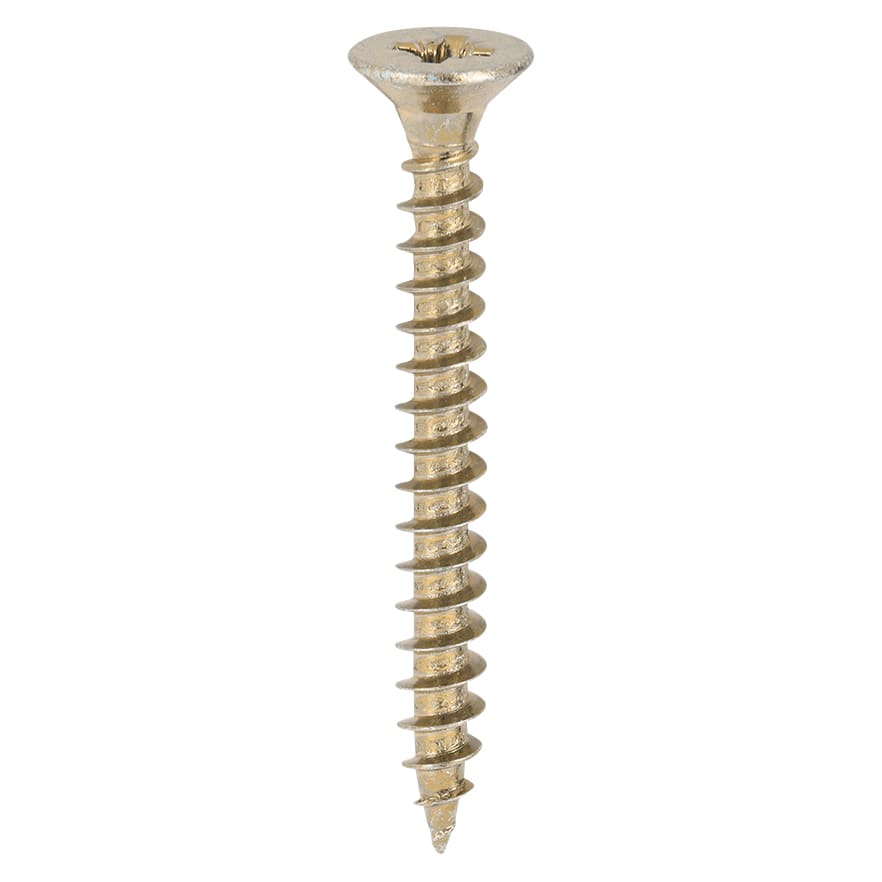 Classic Pozi Countersunk Wood Screws - 5.0 x 45mm - Yellow Zinc - Pack of 200