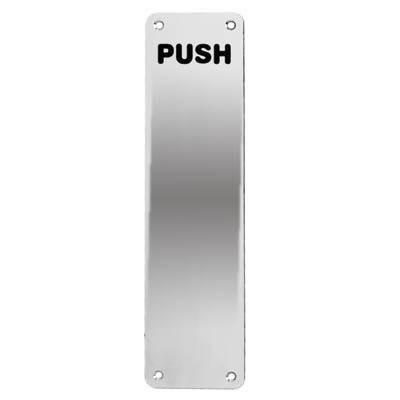 Stainless Steel Finger Plate - Push - 375 x 75 x 1.5mm - Polished