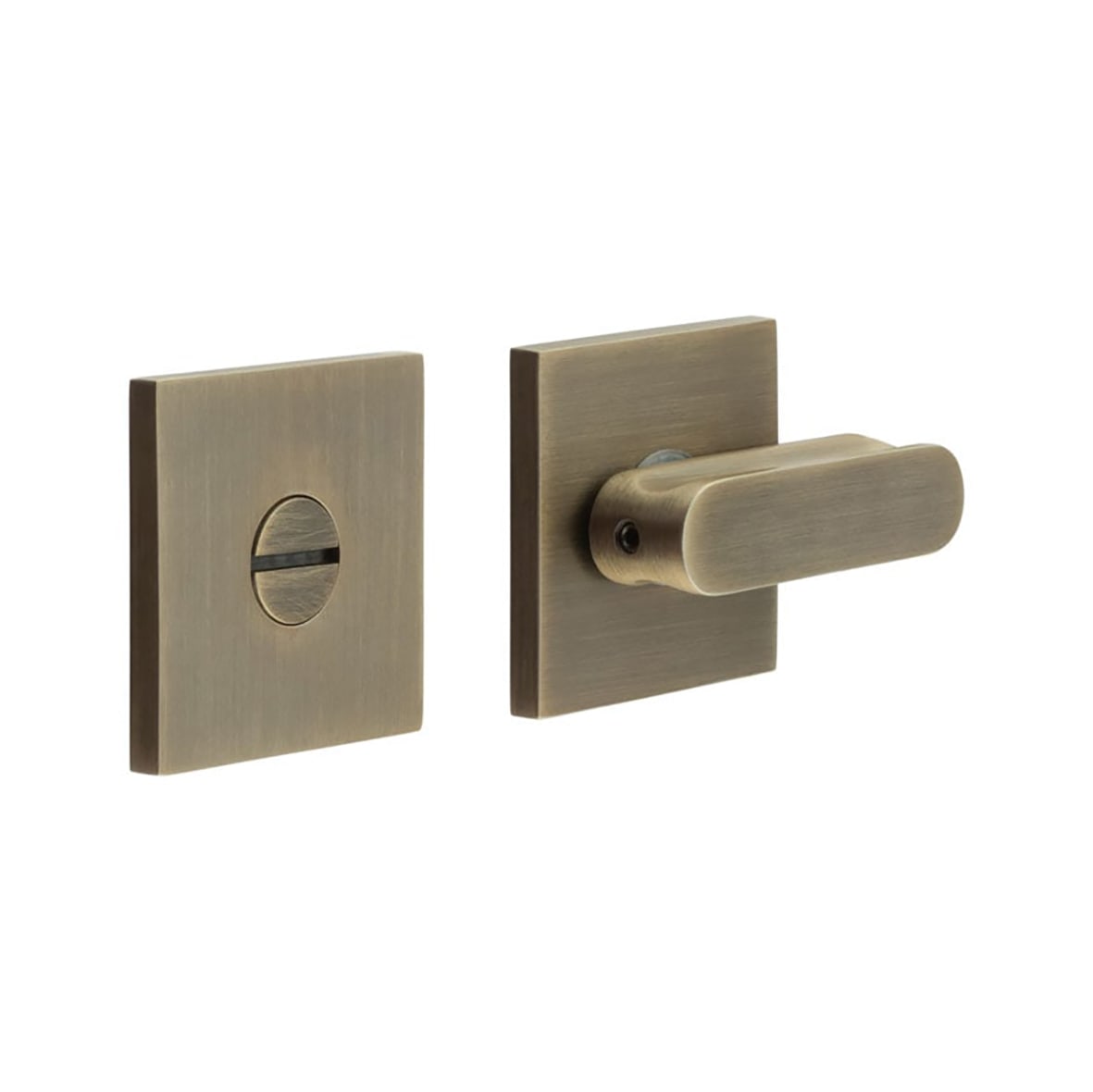 Square Bathroom Turn & Release - 54 x 54mm - Antique Brass