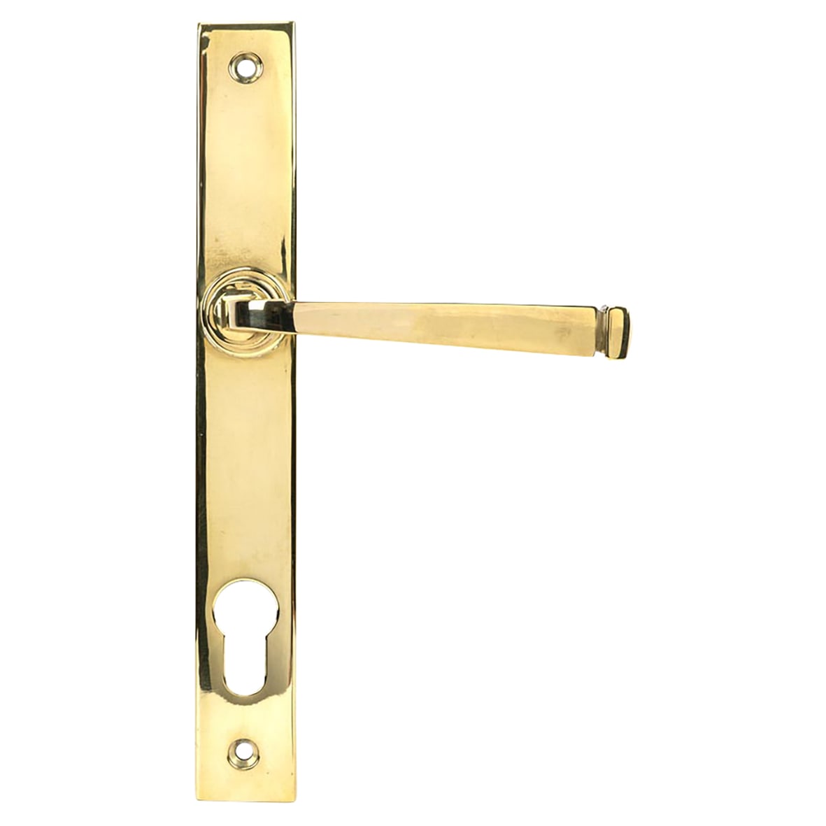 Polished Brass uPVC Slimline Multipoint Door Handles - 92mm c/c - Avon Range