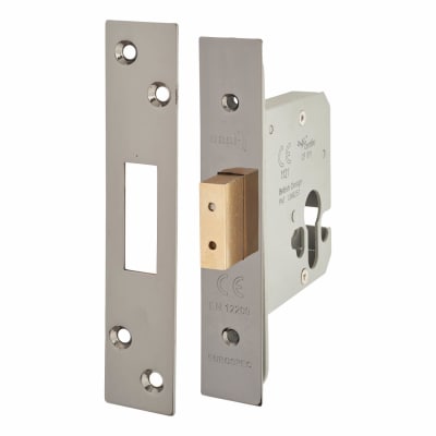 Architectural Euro Profile Deadlock - 78mm Case - 57mm Backset - Black Nickel