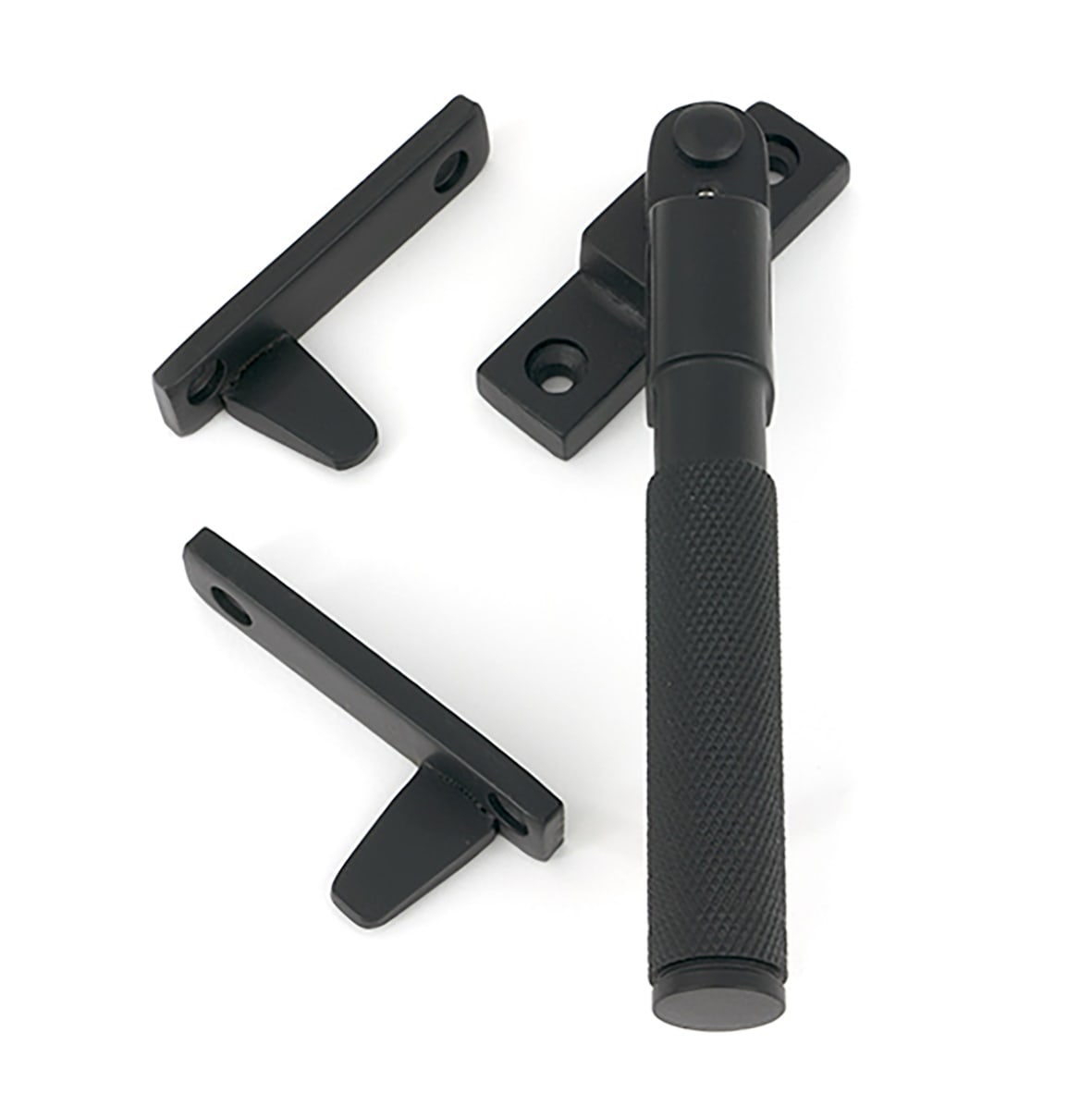 Brompton Knurled Locking Night Vent Casement Window Fastener - Matt Black