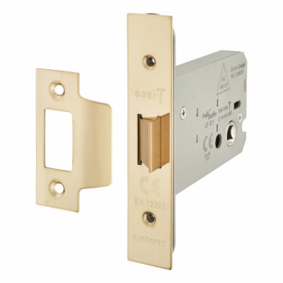 Heavy Duty Bolt Through Flat Latch - 104mm Case - 82mm Backset - PVD Brass