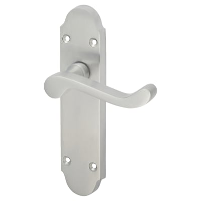 Satin Chrome Victorian Summer Scroll Latch Door Handles - 168 x 40mm