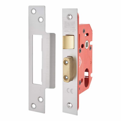 22OVS StrongBOLT Bolt Through Oval Profile Sashlock - 81mm Case - 57mm Backset - Satin Stainless