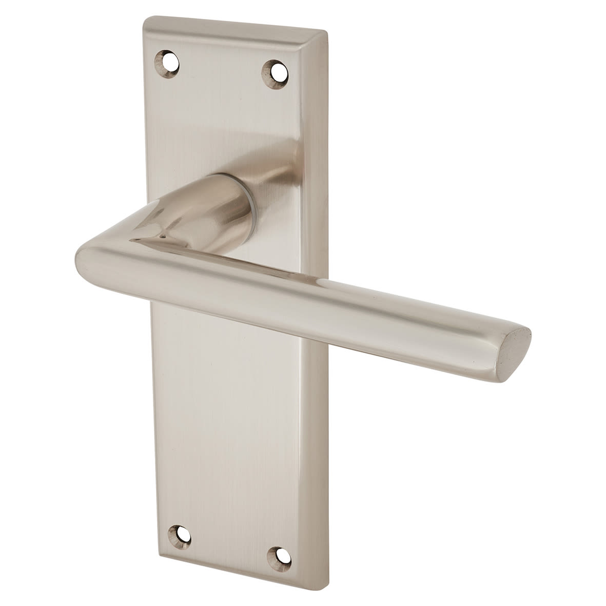 Brass Satin Nickel Latch Door Handles - Dieci Range - 150 x 50mm