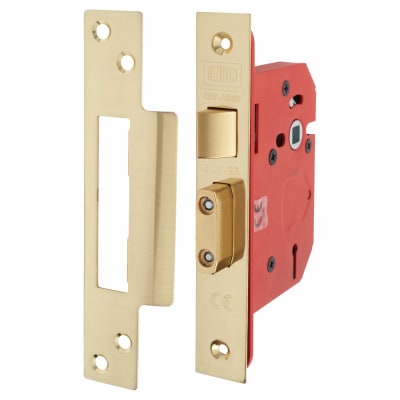 2203S StrongBOLT Bolt Through 3 Lever Sashlock - 81mm Case - 57mm Backset - Polished Brass