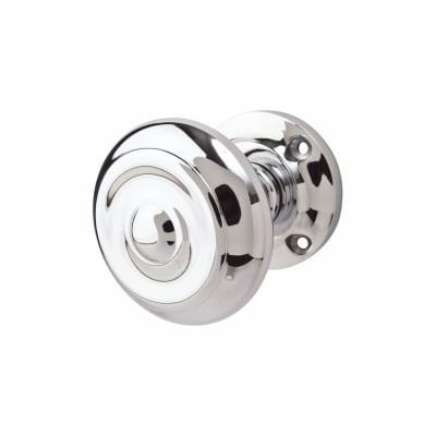 Marcus Polished Chrome Mortice Door Knob - 57mm Rose Diameter - Aylesbury Range