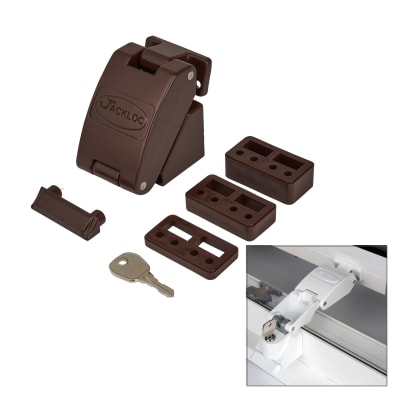 Titan Key-Locking Folding Window Restrictor - Brown