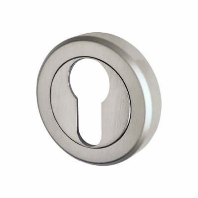 Brass Escutcheon - 50mm Diameter - Euro - Satin Chrome