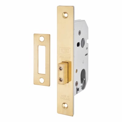 Oval 2141 Deadlock - 77mm Case - 57mm Backset - Polished Brass