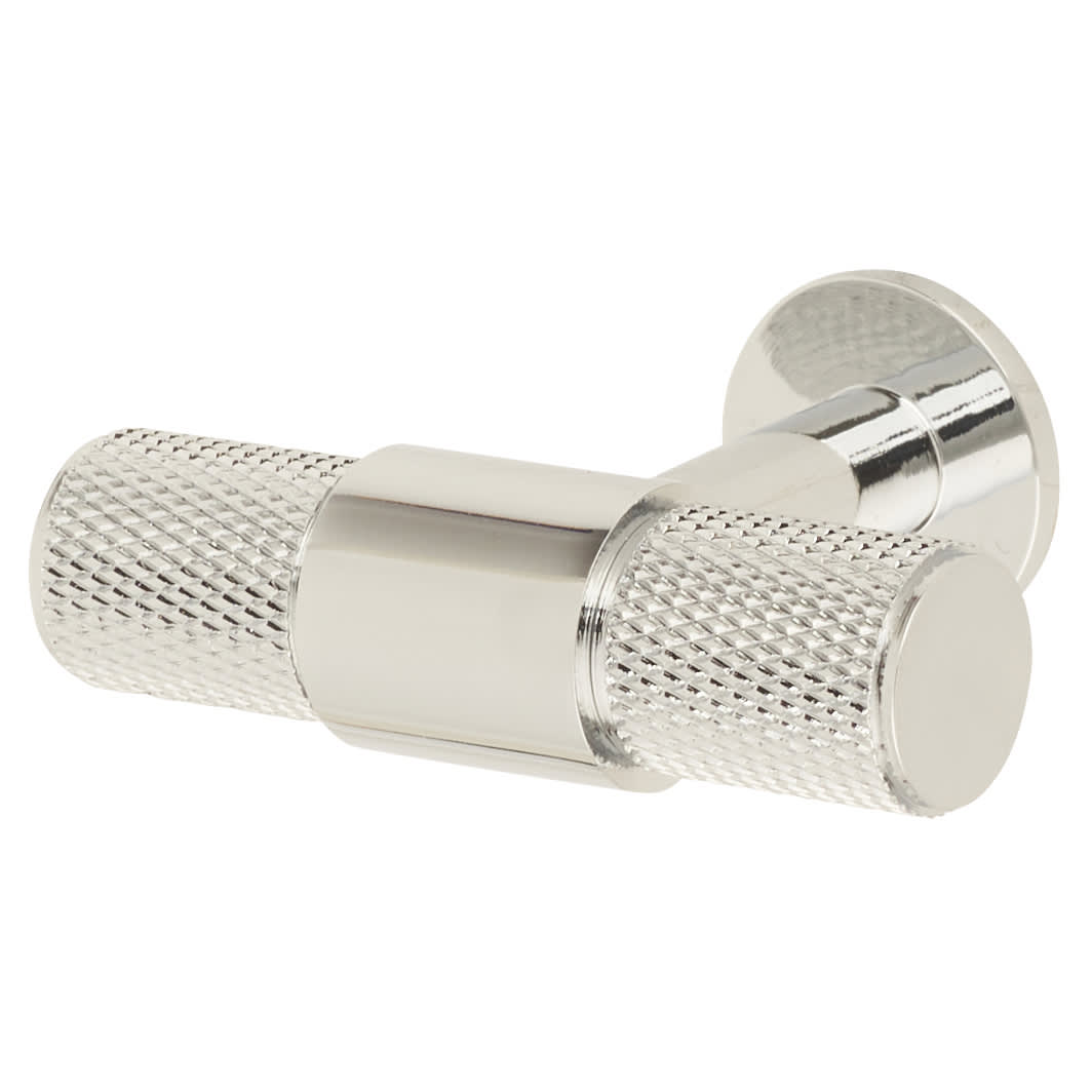 13mm Knurled T-Bar Cabinet Knob - 50 x 40mm - Polished Chrome