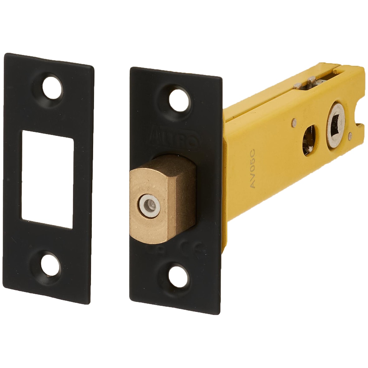 5mm Bolt Through Tubular Bathroom Deadbolt - 103mm Case - 82mm Backset - Square - Matt Black
