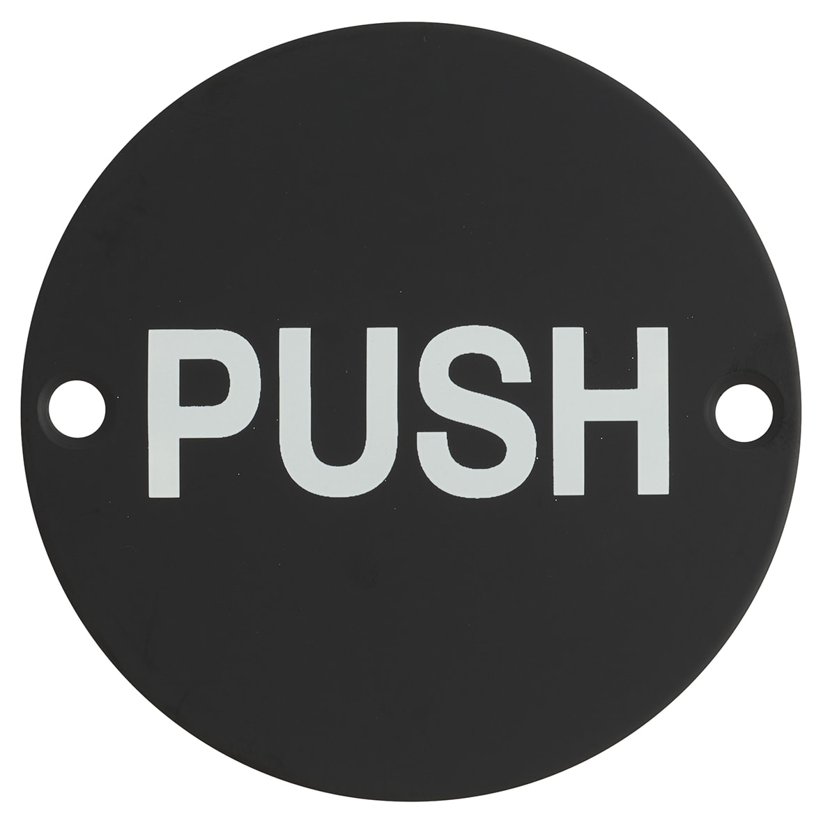 Push Door Sign - 75mm Diameter - Matt Black