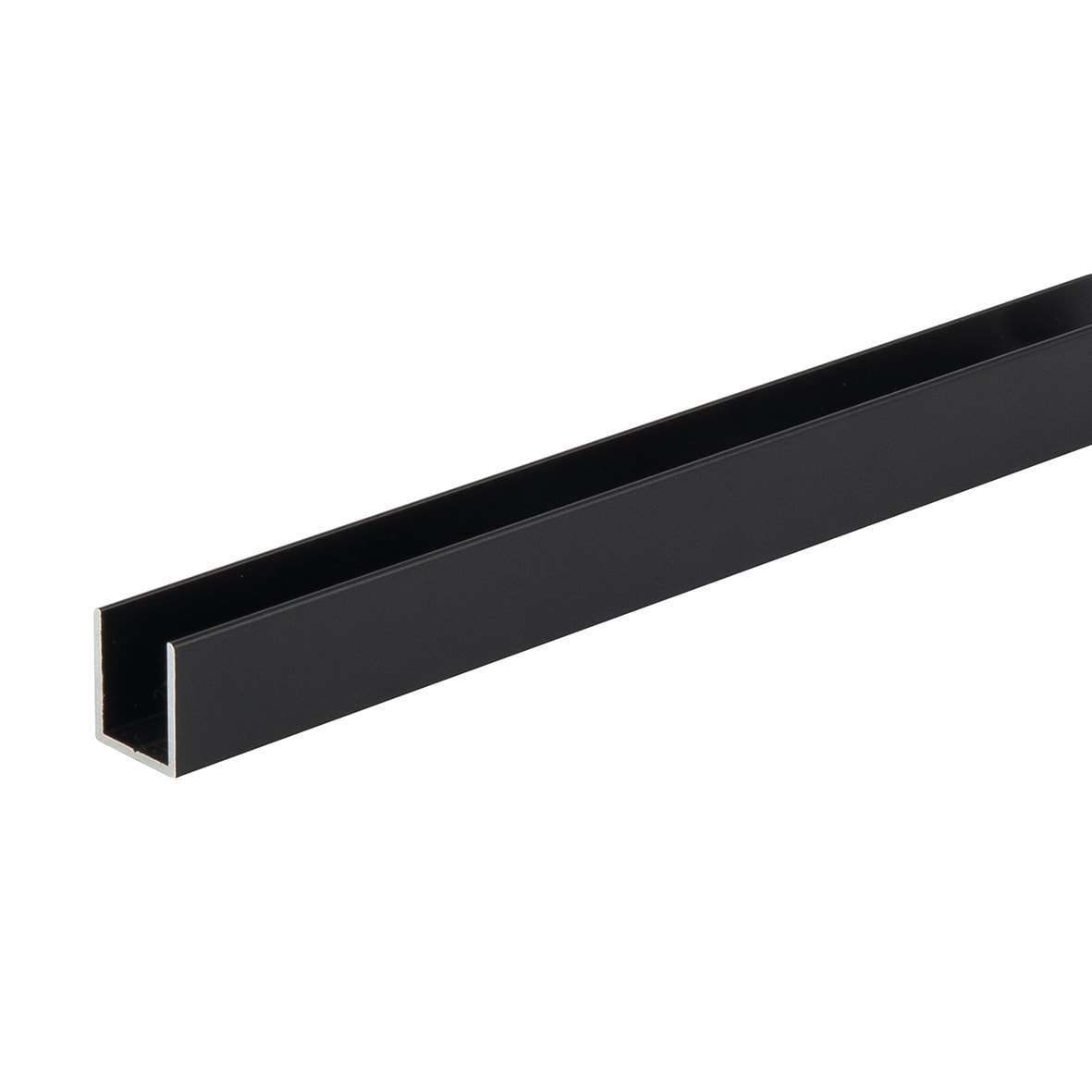 2500mm U Channel - 10-12mm Glass Shower Doors & Panels - Black
