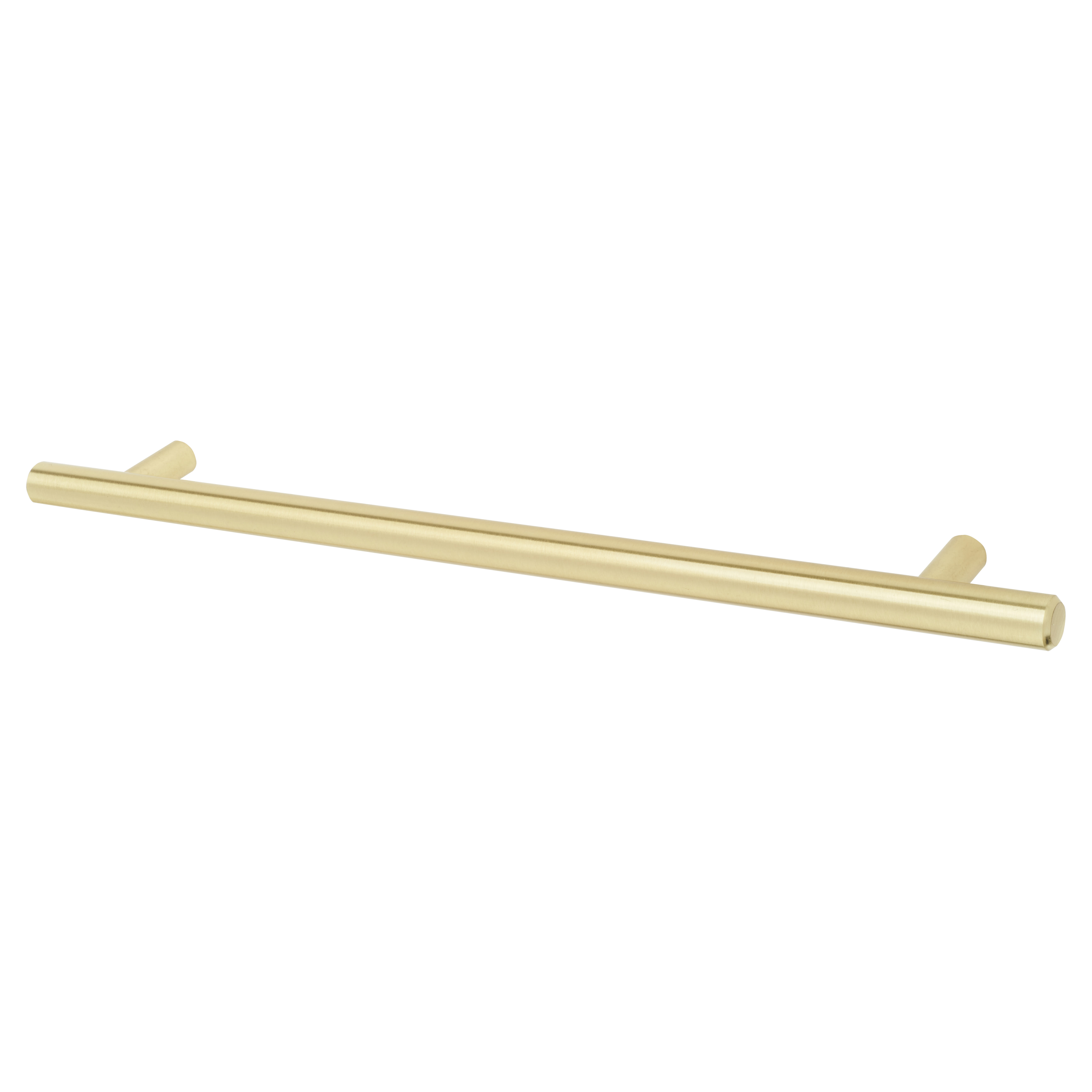 12mm T-Bar Cabinet Pull Handle - 224mm Centres - Satin Brass