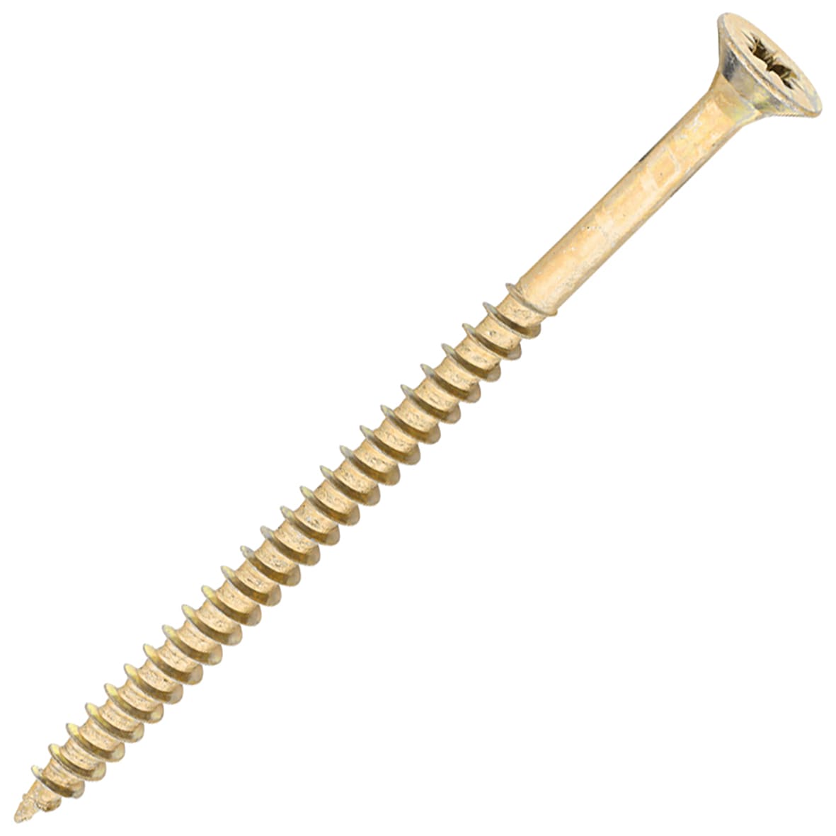 General Purpose Pozi Countersunk Chipboard Wood Screws - 6.0 x 100mm - Yellow Zinc - Pk of 100