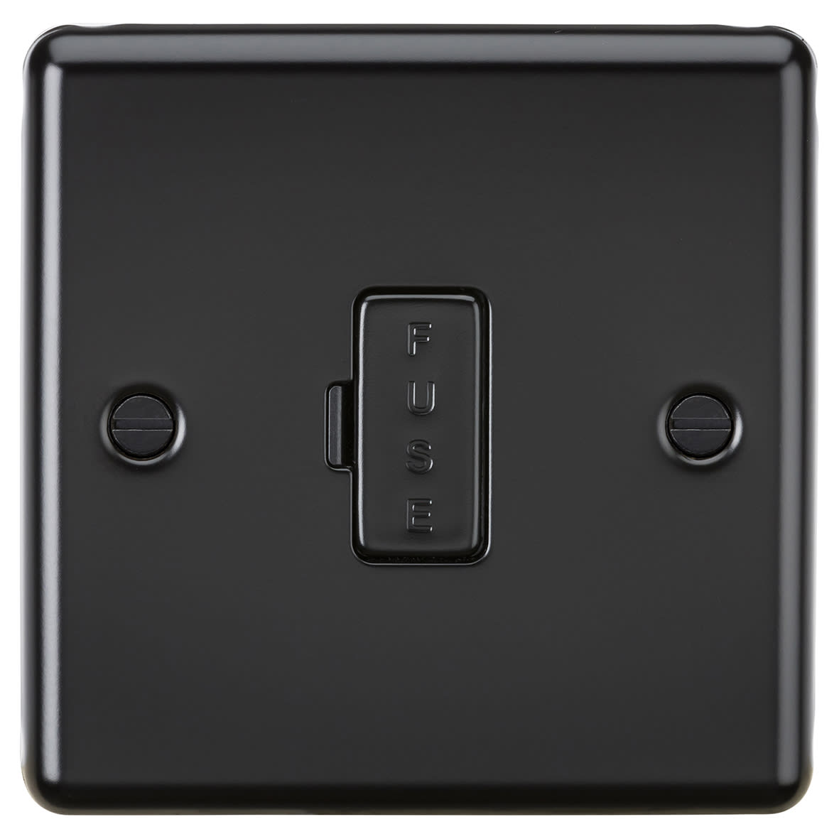 13A 1 Gang Round Edge Unswitched Fused Spur - Matt Black